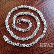 Lao Fengxiang 999 Sterling Silver Men's Necklace Silver Dragon Head Keel Necklace Dragon Ancient Nec