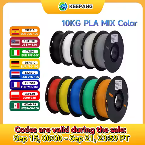 10KG PLA PETG Filament for 3D Printer Filament 1KG/Roll 1.75MM Plastic Filaments Line Up Neatly Prin