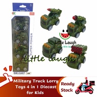 Military Army Truck Lorry Toys Diecast Set Alloy for Kids Mainan Askar kanak-kanak (Ready stock)