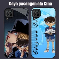 DJ-18 Detective Conan Casing GLASS soft frame black Samsung A22 A12 M12 M32 5G