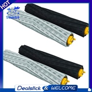 【Dealslick】2 Set Extractor Rollers Replacement for IRobot Roomba with 800 and 900. Rubber Central Brush Kit