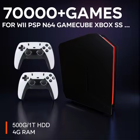 X4 Retro Video Game Console 500G/1T Dual System I3-3110M CPU Supports 4 Player Games for PS2 PSP Wii