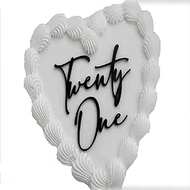 Black Acrylic Twenty One Cake Topper, 21th Birthday Cake Decoration,21Years Old Birthday Party Cake