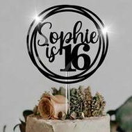 Personalized Birthday Cake Topper, Customizable With Name And Age, Acrylic Mirror Material, Suitable