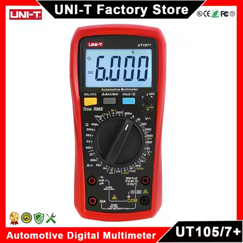 UNI-T UT105+ UT107 Plus Automotive Multimeter with Tachometer Engine Speed RPM VFC Tester Profession