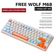 Bộ Bàn Phím Và Chuột Bluetooth FreeWolf M68 LED Pro Gõ Siêu Êm Pin Sạc Keycap PBT Cho Pc Lap