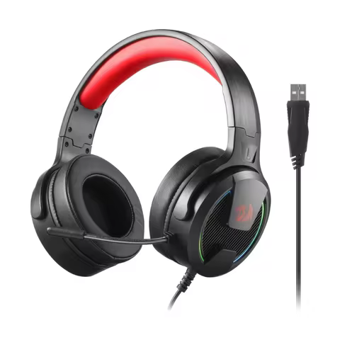 Redragon H315 RGB Gaming Headset - Wired Computer Headset with 40mm Drivers, Noise-Canceling Microph