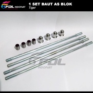 1 Set Baut Tusuk Tiger /Baut Ancer Tiger /Baut As Blok Tiger / Baut Tusuk Sate Tiger