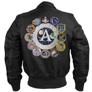 ZZOOI Apollo Mission Patches Bomber Flight Jacket Men Air Force Pilot Army Baseball Coat Windbreaker