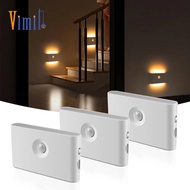 Vimite Night Light Warm Wireless For Bedroom Stair Toilet Kitchen Cabinet with Type-C Cable PIR Motion Sensor Wall Lamp