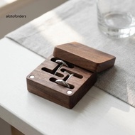 <Alotoforders> Durable Wooden Cufflink Box Cufflink Storage Box Walnut Wood Cufflink Box with Magnet