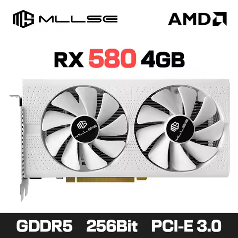 MLLSE AMD RX 580 4GB 2048SP Gaming Graphics Card GDDR5 256Bit PCI-E 3.0×16 8Pin Radeon GPU Rx 580 Ga