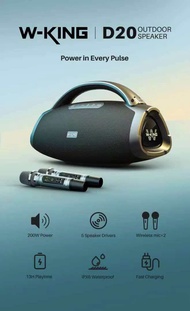W-king D20 ลำโพงบลูทูธ ดัวใหม่ล่าสุด กำลังขับ200W เบสแน่น กันน้ำIPX6 ขอบแท้100%