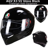 Helm AGV Full Face AGV K3SV Gloss Black Helm Agv Helm Full Face Agv