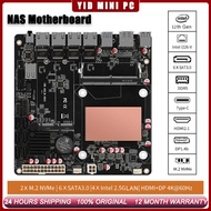 12th Gen Alder Lake-N100/i3-N305 Nas Montherboard i226-V DDR5 2*M.2 NVMe 6*SATA3.0 4*2.5G lan HD+DP 
