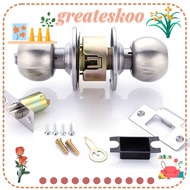 GREATESKOO Cylinder, Lockset Stainless Steel Cylindrical Door lock, Lock Accessory Knobset Door Lock Set House