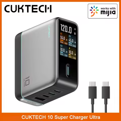New CUKTECH 10 Super Charger Ultra AD1204U 120W 100 MAX Portable GaN Charger For Xiaomi Samsung iPho