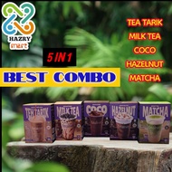[5 IN 1 COMBO] Tealive Instant Drink Premix - Teh Tarik, Milk Tea, Coco, Hazelnut, Matcha | Best Bun
