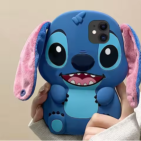 3D Stitch Ear Cartoon Cute Case For Vivo Y17S Y33S V30 Lite Y21 Y35 Y36 Y27 Y22 Y16 Y36 Y27 Y51S Y28