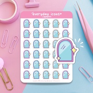 Clean Mirror Reminder Household Chores Cute Icons Matte Planner Stickers by Appleprints