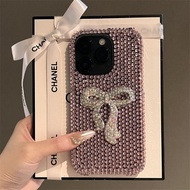 Pink Rhinestone Bow Phone Case for Oppo Reno 14F Reno 14 13 Pro 13Pro 13F Reno14Pro Reno13F Reno14F 