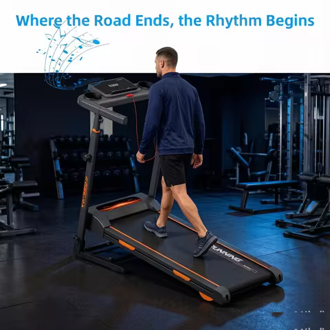 Folding Treadmill 15 Percent Automatic Incline 3.0HP Motor 300LBS Weight Capacity 3 Level Adjustable