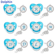 Pacifier 0 To 2 Years Old Personalised Pacifier 26 Letters Blue