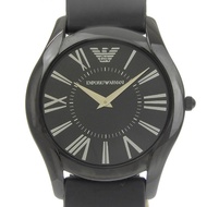 Emporio Armani AR-2059 男士腕錶，不鏽鋼 x 橡膠錶帶，石英機芯，指針式，黑色錶盤