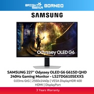 SAMSUNG LS27DG610SEXXS 27" Odyssey OLED G6 G61SD QHD 240Hz Gaming Monitor - HDMI/DP