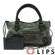 二手 Balenciaga The First 103208 皮革女士單肩包，深卡其色