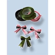 Ready-to-use 2-color mini satin ribbon, size 1, 2 inches = 1.25 cm, without pearls (PO made by order