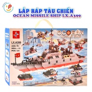 Bộ Lắp Ráp Tàu Chiến Ocean Missile Ship LX.A399 526 Mảnh 8in1 Có 2 Nhân Vật – PeeKaPaw Toys