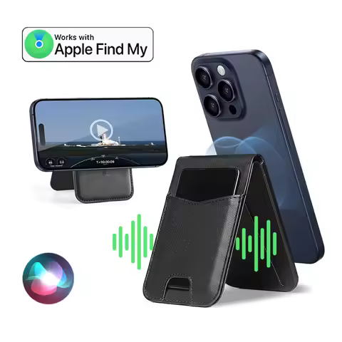 Magsafe wallet card holder with find my tracker for iphone 15 16 pro phone stand for iphone 17 18 wa