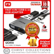 PX HUB CONVERTER ADAPTOR TYPE C 3.1 TO HDMI VGA USB 4in1 4K UCH14