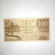 Uang kertas kuno Indonesia -100Gulden/Rupiah - th1946- Federal (1lbr)