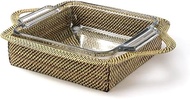 Calaisio Square Baker Basket with Anchor baking Dish 2QT Woven 8.5 Inch Square with Handles, with Ov