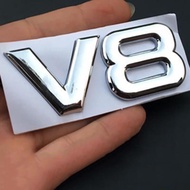 V6 V8 Displacement Emblem Metal Trunk Logo Body Sticker Toyota 3D Personalized Body Letter Sticker