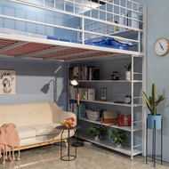 Apartment multifunctional space-saving elevated bed loft double single upper loft bed high and low bed children ladder cupboard bed