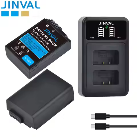 JINVAL EN-EL25 Battery 1600mAh ENEL25 EN EL25 EN-EL25a Camera Batteries + PD20W Fast Dual Cahrger Fo