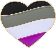 Lapel Enamel Made of Metal Souvenir Hat Men Women Patriotic (Asexual Flag Inside Heart Pin)