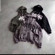 Dinafshn - Zipper Hoodie Double Head Zipp Preface Premium - Hitam M