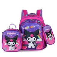 2025 New 3in1 16 inch cartoon Character Trolley bag for kids kuromi labubu  design Waterproof School