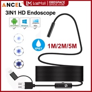 Ancel 7mm 480P HD 3in1 Endoscope 6 Adjustable LED Lights USB Endoscope IP67 Waterproof Multi-functio