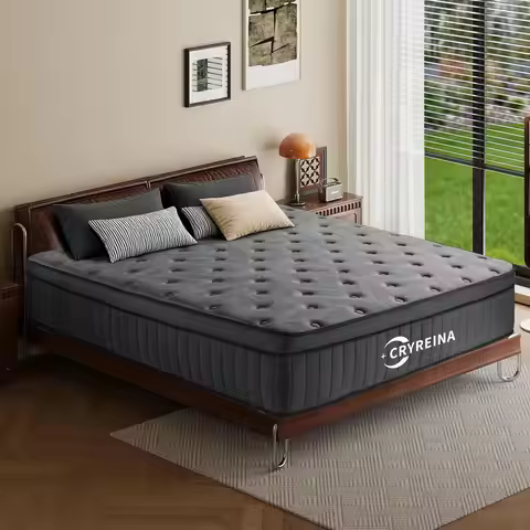 King Size Mattress 14 Inch King Mattress in a Box, Upgraded Hybrid Pocketed Coil Mattress, Medium Fi