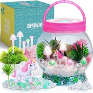 Amitié Lane Light-Up Unicorn Terrarium Kit For Kids - Birthday Gifts for Girls - Creative Unicorn Toys &amp; Craft Kits Pres