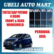 2PLY Perodua Axia 4 Pintu Siap Potong Tinted UV Hitam / Siap Potong Tinted UV Hitam Kereta