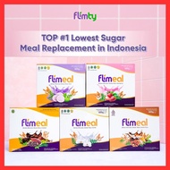 Flimty Flimeal MEAL REPLACEMENT Chocolate Flavor BY FLIMTY - 1 Box Contains 12 Sachets 100% ORIGINAL BPOM HALAL Drink MEAL REPLACEMENT FLIMMEAL BY FLIMTY FIBER ORIGINAL Slimming DIET