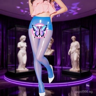 Blue Aurora Stockings Seamless Crotch Stockings Women's Purple Aurora Socks One-piece Socks Shiny Lo