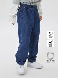 男童裝|棉麻混紡輕薄透氣牛仔褲 輕透氣系列-藍色