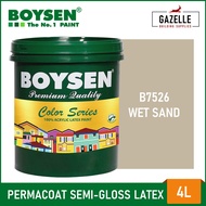 Boysen Color Series Permacoat Semi-Gloss Latex Wet Sand B7526 Acrylic Latex Paint - 4L